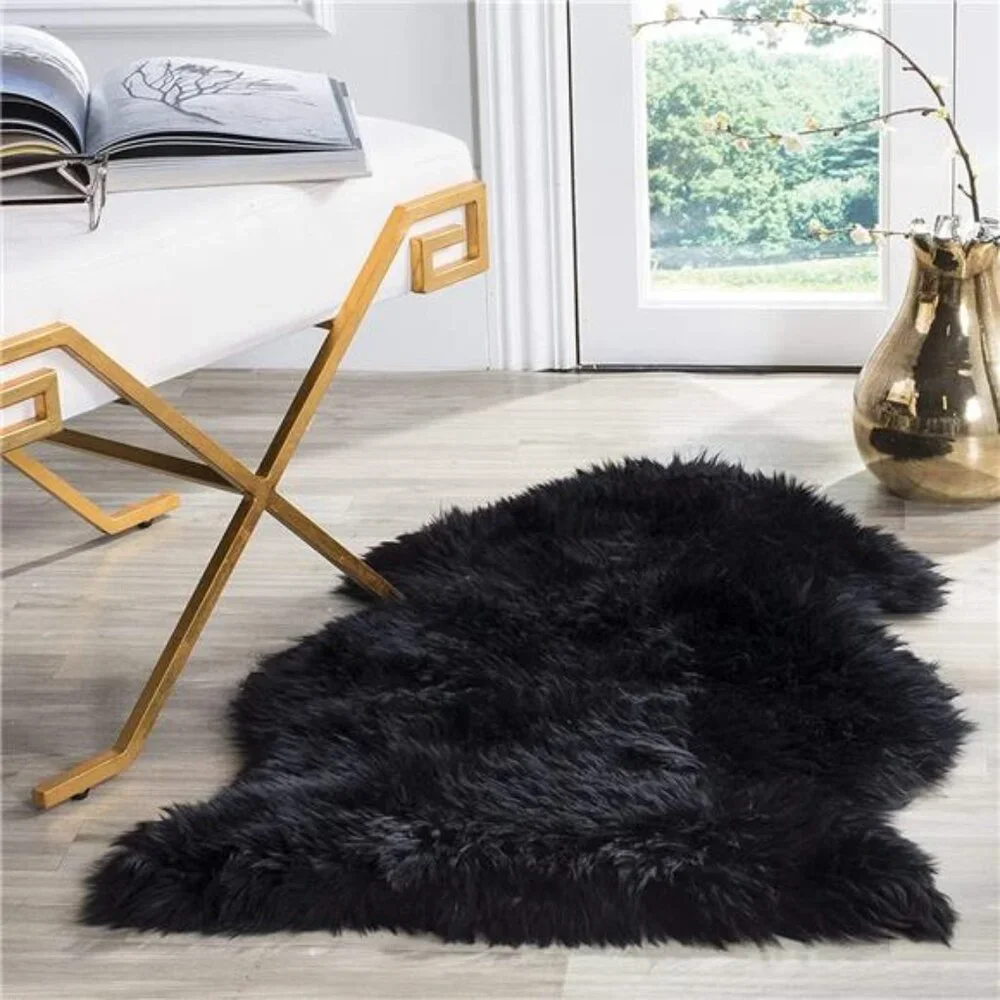 New Premium Genuine Sheepskin Rug Black Real Australia Sheepskin Natural